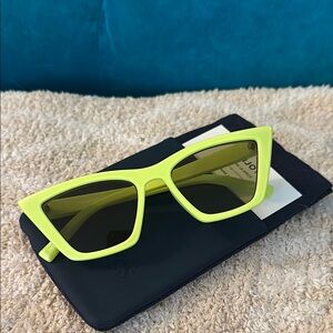 Neon Yellow Cat-Eye Sunglasses